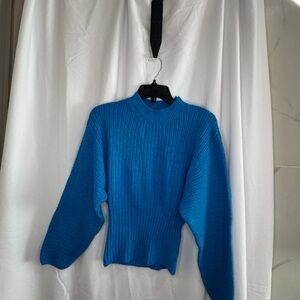 Pink Rose Vibrant Blue Crew Neck Sweater